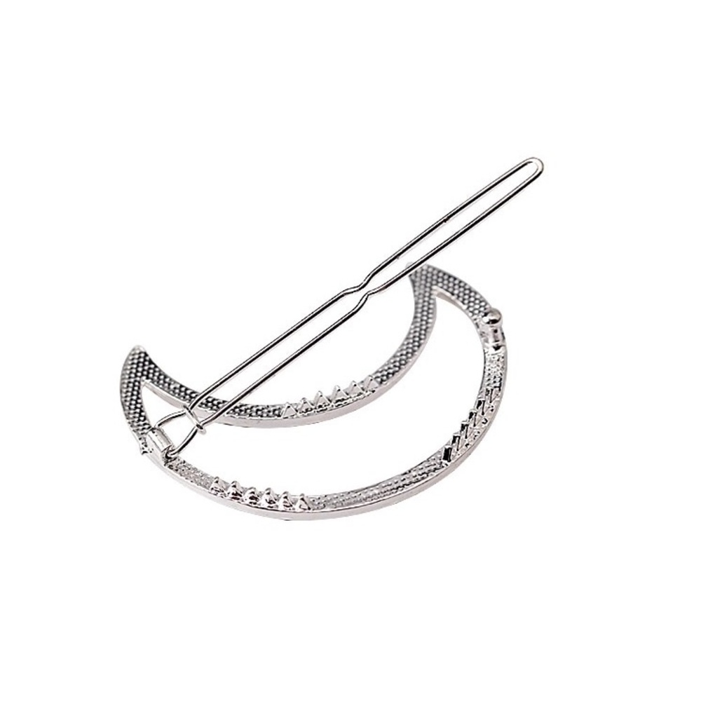 Moon & Star Rhinestone Barrette - Picture 5 of 8